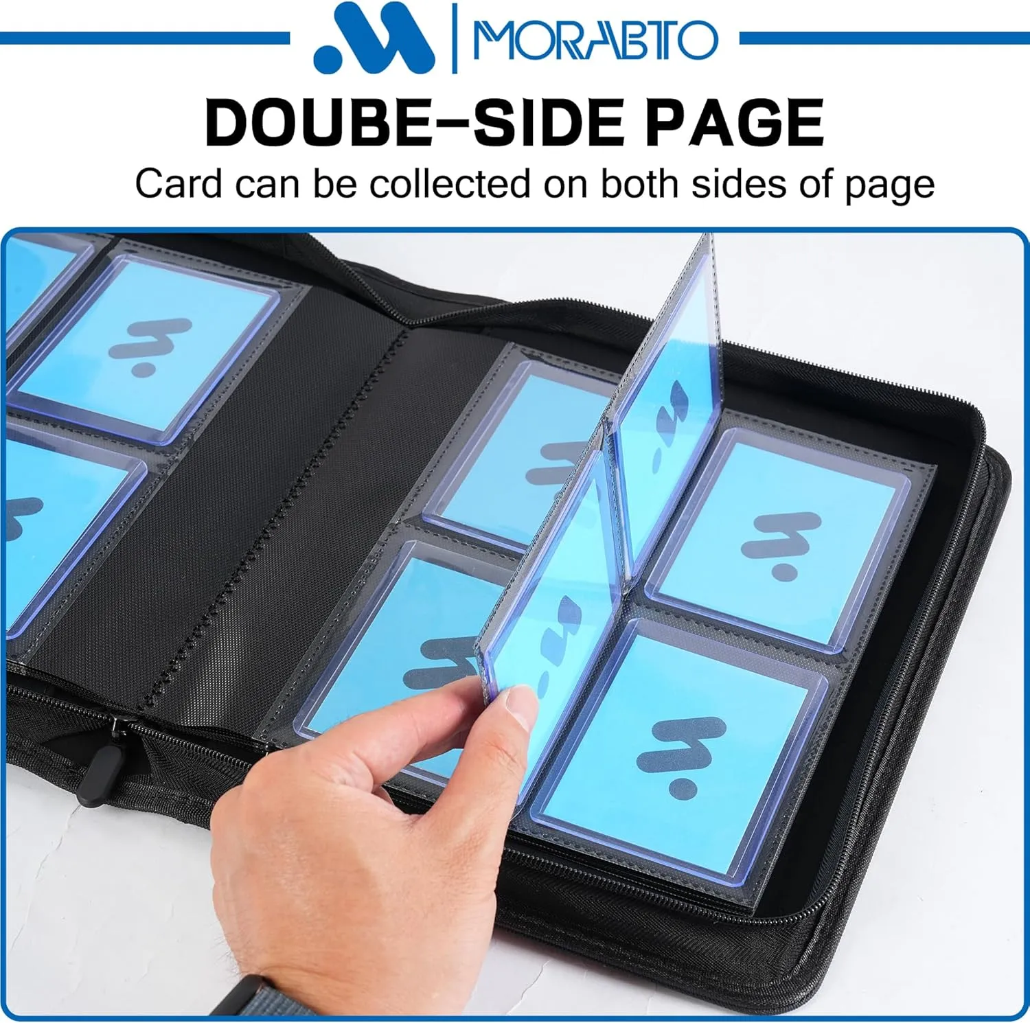 Toploader Binder, Holds 128 Top Loaders,4 Pocket Top Loader Binders for 3" x 4" Rigid Cards,Card Album Folder for Hard Plastic Top Loaders