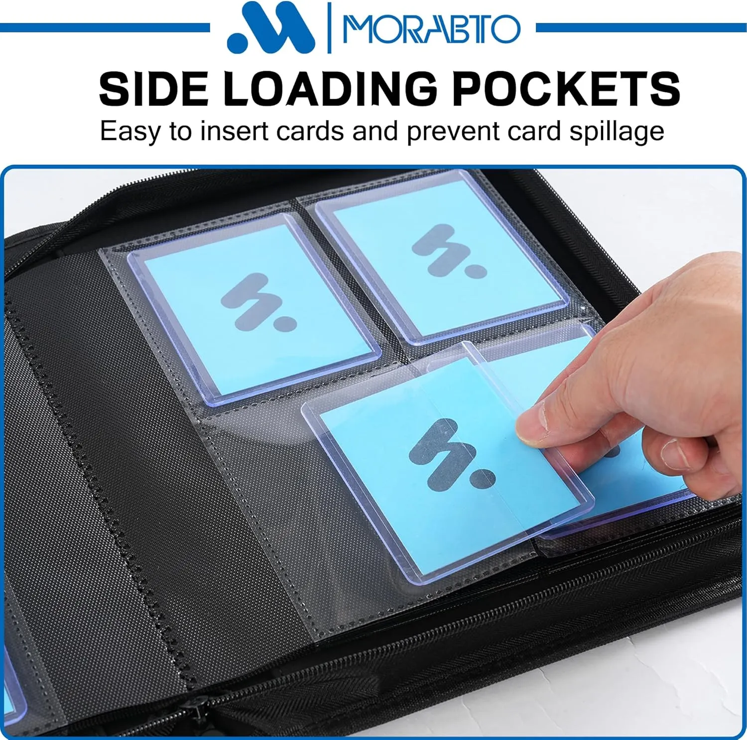 Toploader Binder, Holds 128 Top Loaders,4 Pocket Top Loader Binders for 3" x 4" Rigid Cards,Card Album Folder for Hard Plastic Top Loaders