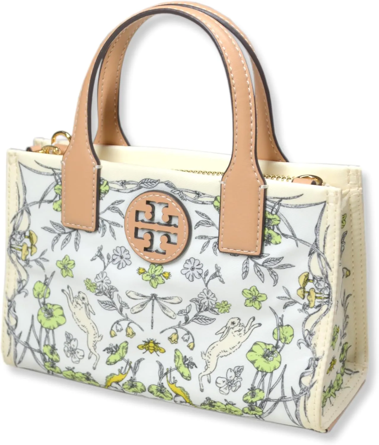 Tory Burch Womens Mini Nylon Tote Bag with Gold-Tone Hardware and Shoulder Strap,
