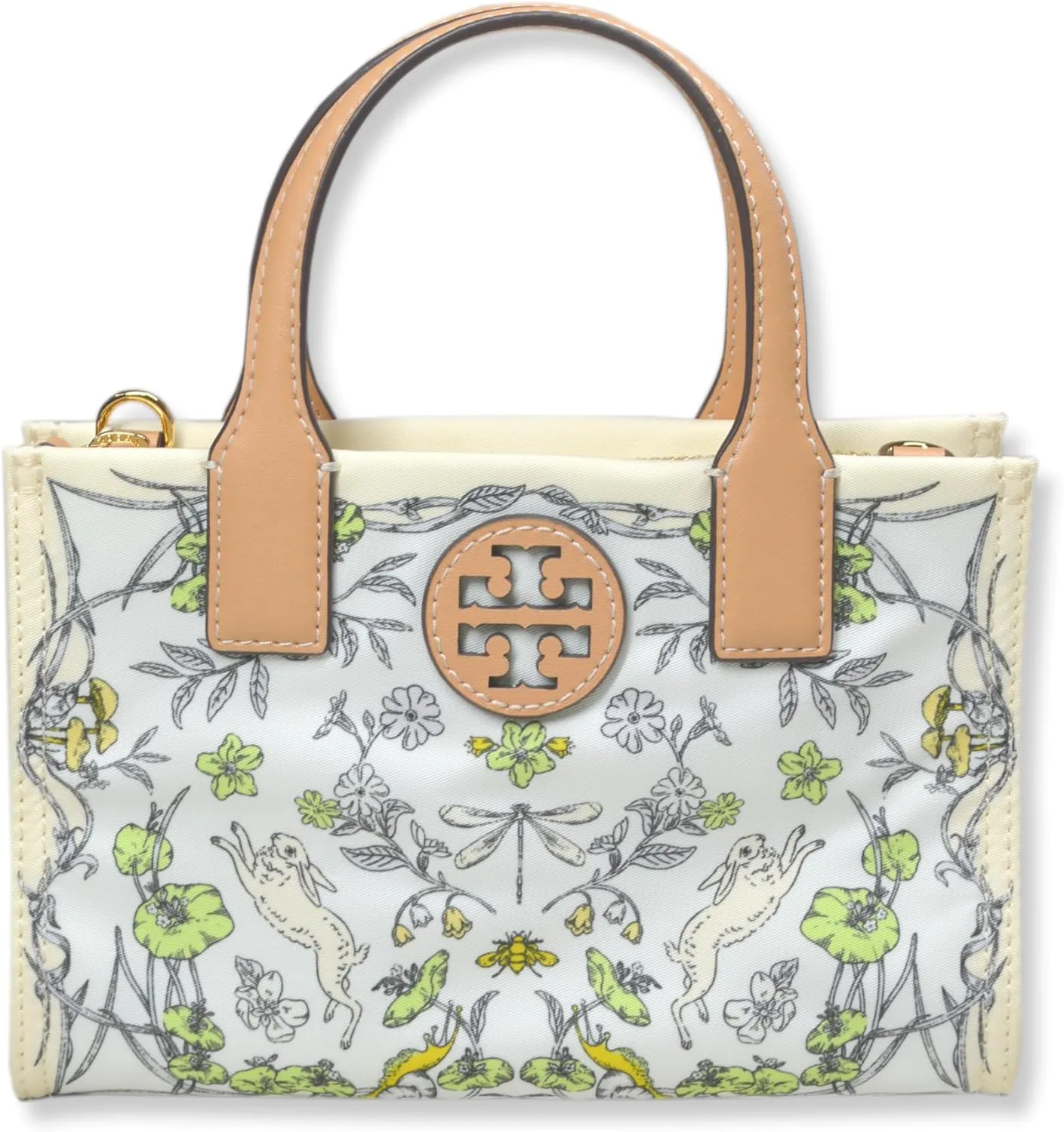 Tory Burch Womens Mini Nylon Tote Bag with Gold-Tone Hardware and Shoulder Strap,