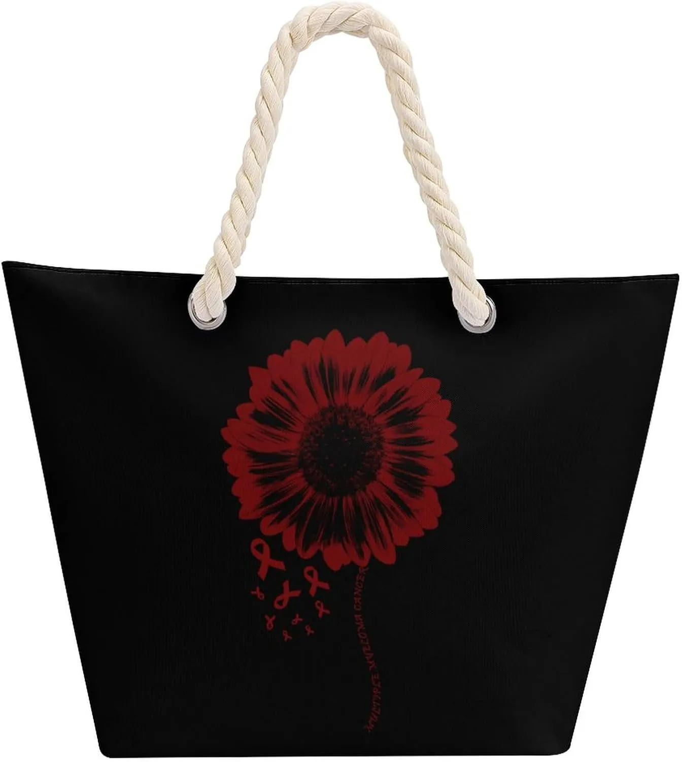 Tote Bag Large Handles Beach Bag with Zipper for Shopping Groceries Travel Outdoors Swim Pool Bag