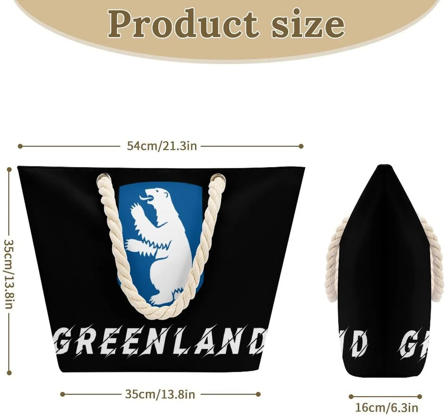 Tote Bag Large Handles Beach Bag with Zipper for Shopping Groceries Travel Outdoors Swim Pool Bag