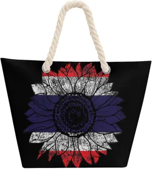 Tote Bag Large Handles Beach Bag with Zipper for Shopping Groceries Travel Outdoors Swim Pool Bag