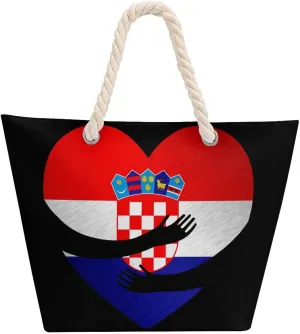 Tote Bag Large Handles Beach Bag with Zipper for Shopping Groceries Travel Outdoors Swim Pool Bag
