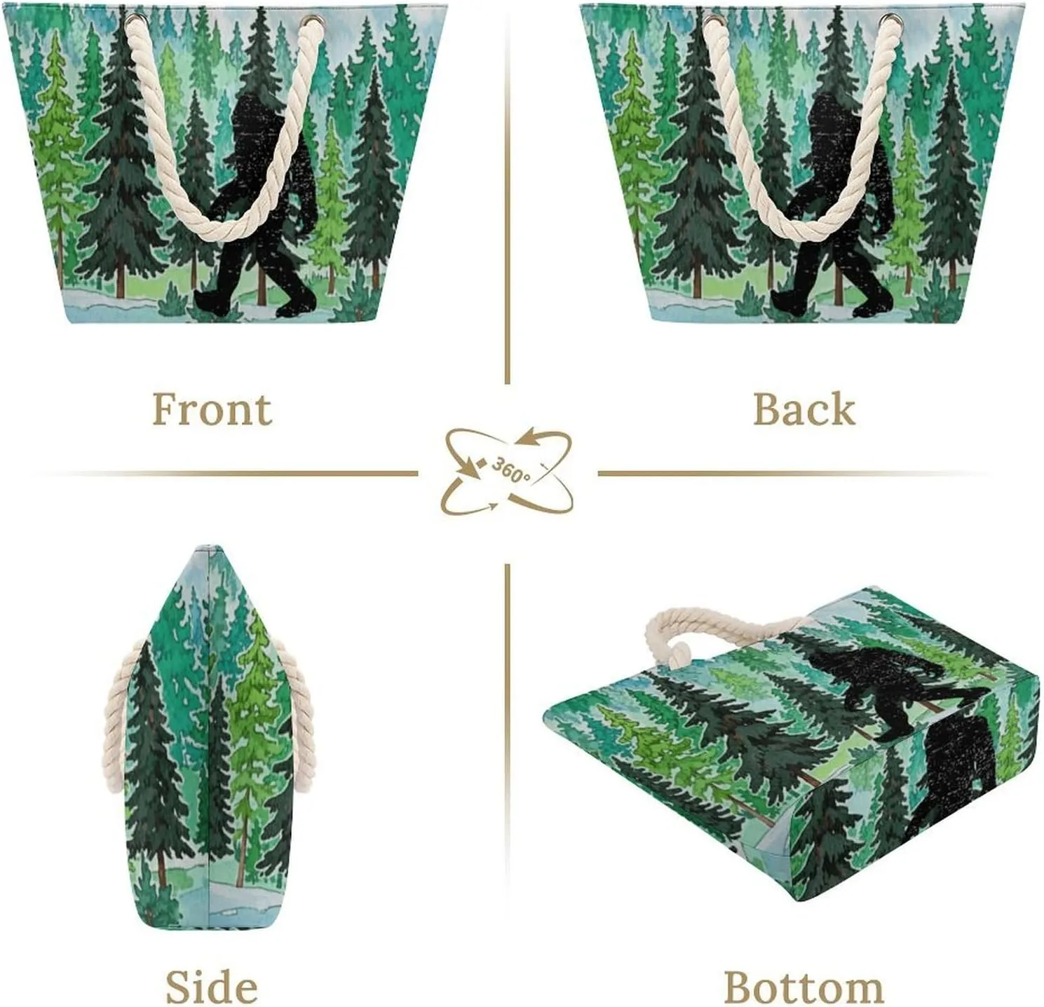 Tote Bag Large Handles Beach Bag with Zipper for Shopping Groceries Travel Outdoors Swim Pool Bag