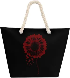 Tote Bag Large Handles Beach Bag with Zipper for Shopping Groceries Travel Outdoors Swim Pool Bag