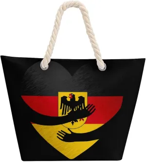 Tote Bag Large Handles Beach Bag with Zipper for Shopping Groceries Travel Outdoors Swim Pool Bag