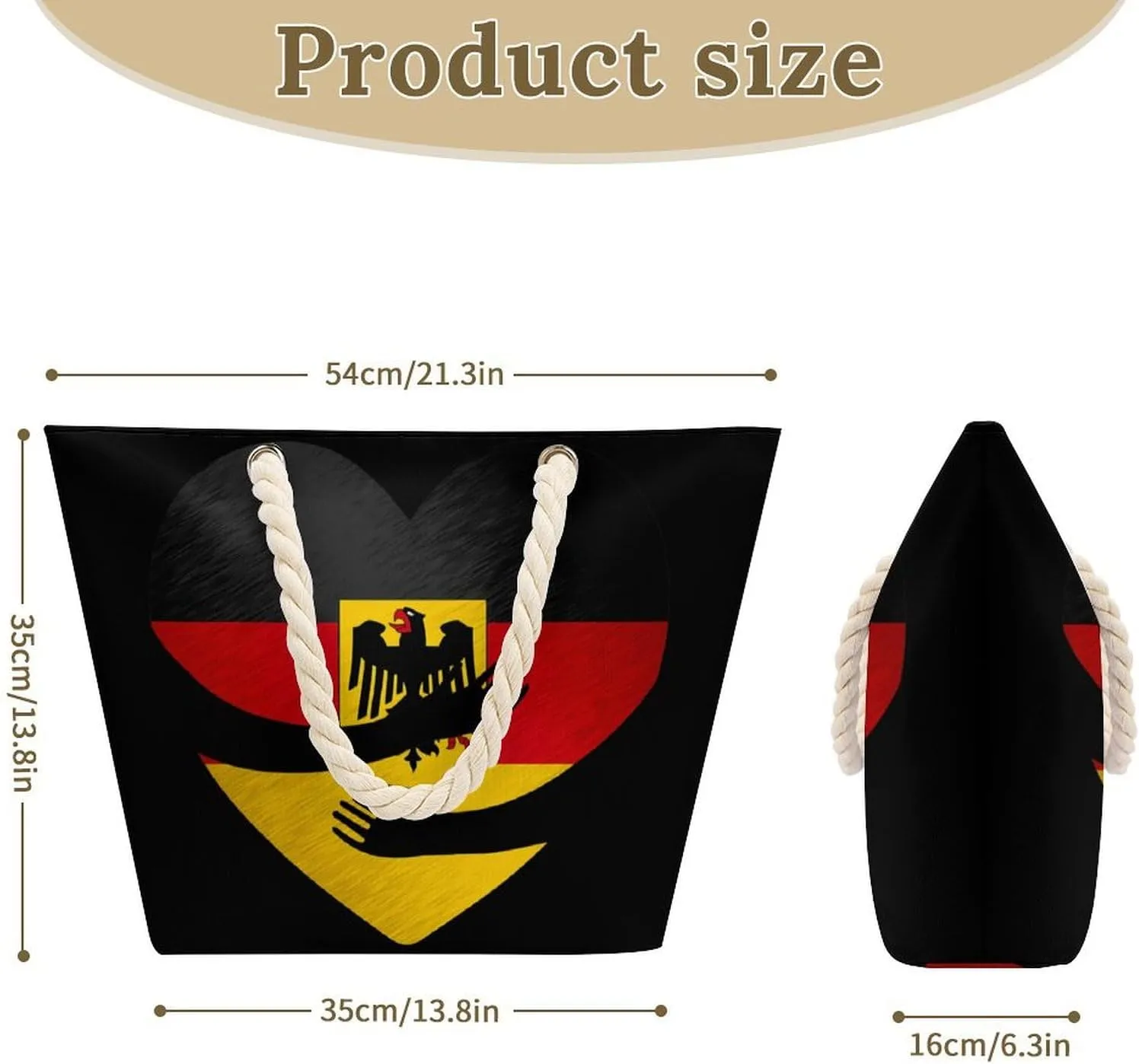 Tote Bag Large Handles Beach Bag with Zipper for Shopping Groceries Travel Outdoors Swim Pool Bag