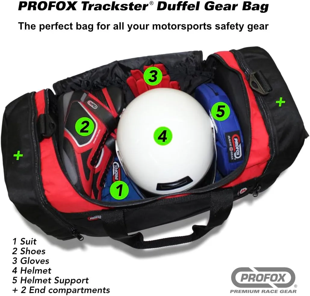 Trackster Auto Racing Motorsports Gym Gear Sports Equipment Duffel Bag (Black-Yellow)