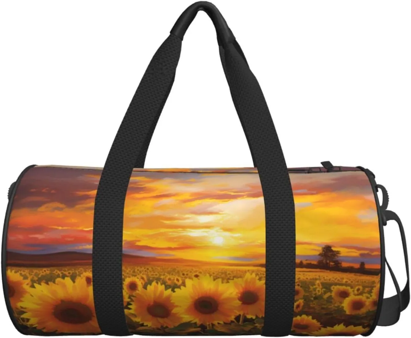Travel Bag For Women,Beautiful Sunflower Field Sunset Print Personal Item Duffle Bags,Weekend Travel Duffel Tote Bag,Travel Sport Gym Bag For Men,Airplane Travel Essentials For Flying
