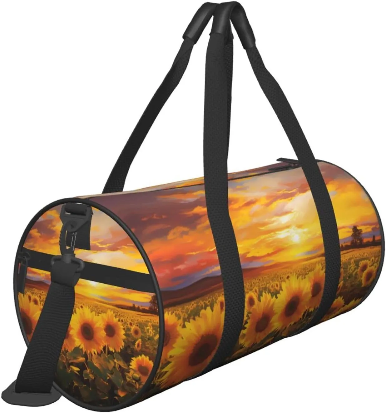 Travel Bag For Women,Beautiful Sunflower Field Sunset Print Personal Item Duffle Bags,Weekend Travel Duffel Tote Bag,Travel Sport Gym Bag For Men,Airplane Travel Essentials For Flying