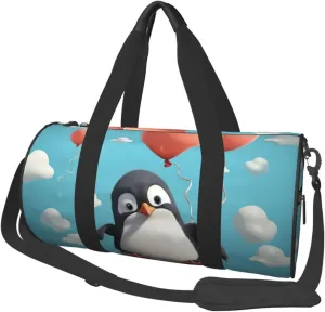 Travel Bag For Women,Cute Penguin With Balloon Print Personal Item Duffle Bags,Weekend Travel Duffel Tote Bag,Travel Sport Gym Bag For Men,Airplane Travel Essentials For Flying
