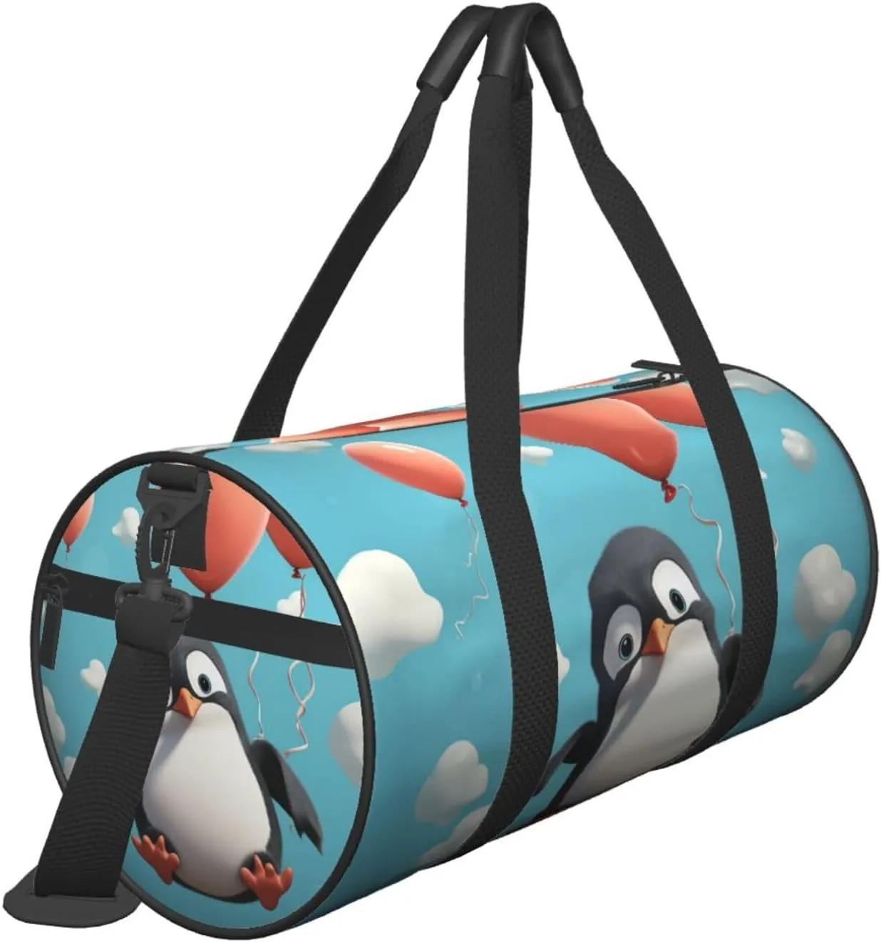 Travel Bag For Women,Cute Penguin With Balloon Print Personal Item Duffle Bags,Weekend Travel Duffel Tote Bag,Travel Sport Gym Bag For Men,Airplane Travel Essentials For Flying