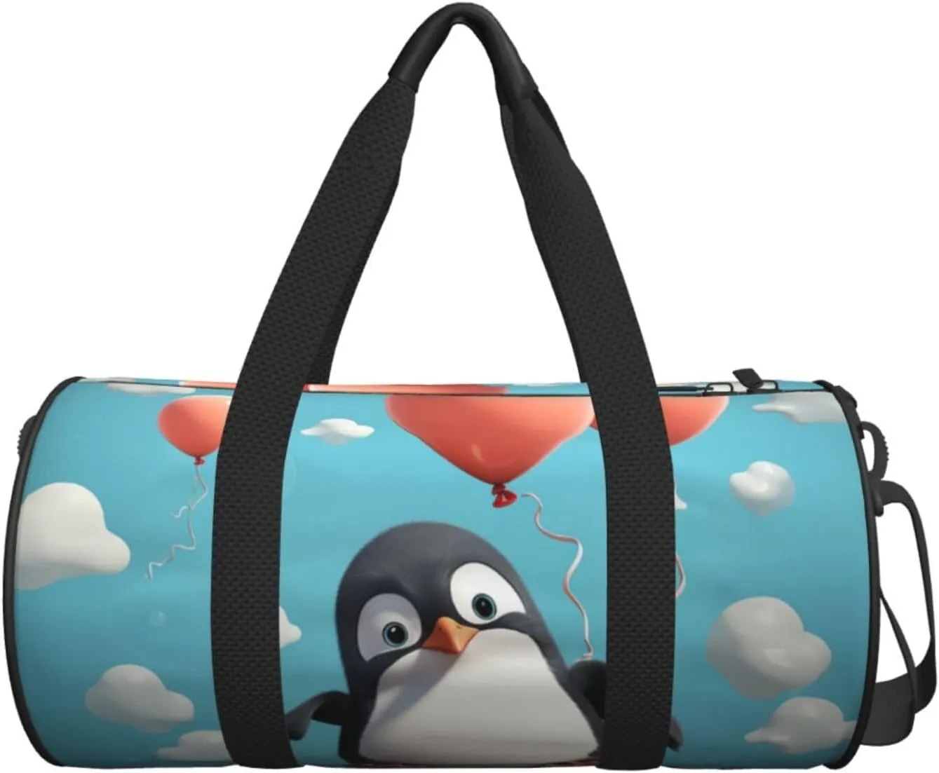 Travel Bag For Women,Cute Penguin With Balloon Print Personal Item Duffle Bags,Weekend Travel Duffel Tote Bag,Travel Sport Gym Bag For Men,Airplane Travel Essentials For Flying