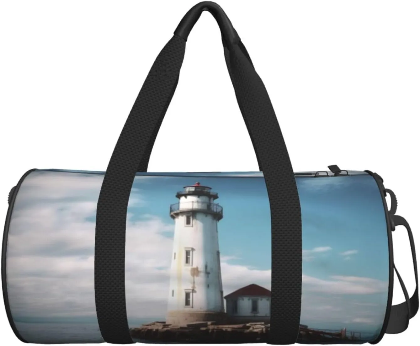 Travel Bag For Women,Light House Ocean Print Personal Item Duffle Bags,Weekend Travel Duffel Tote Bag,Travel Sport Gym Bag For Men,Airplane Travel Essentials For Flying
