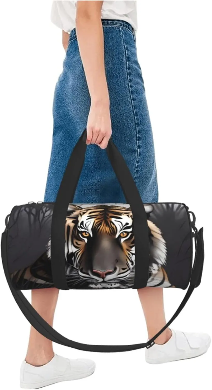 Travel Bag For Women,Tiger At Rest Print Personal Item Duffle Bags,Weekend Travel Duffel Tote Bag,Travel Sport Gym Bag For Men,Airplane Travel Essentials For Flying