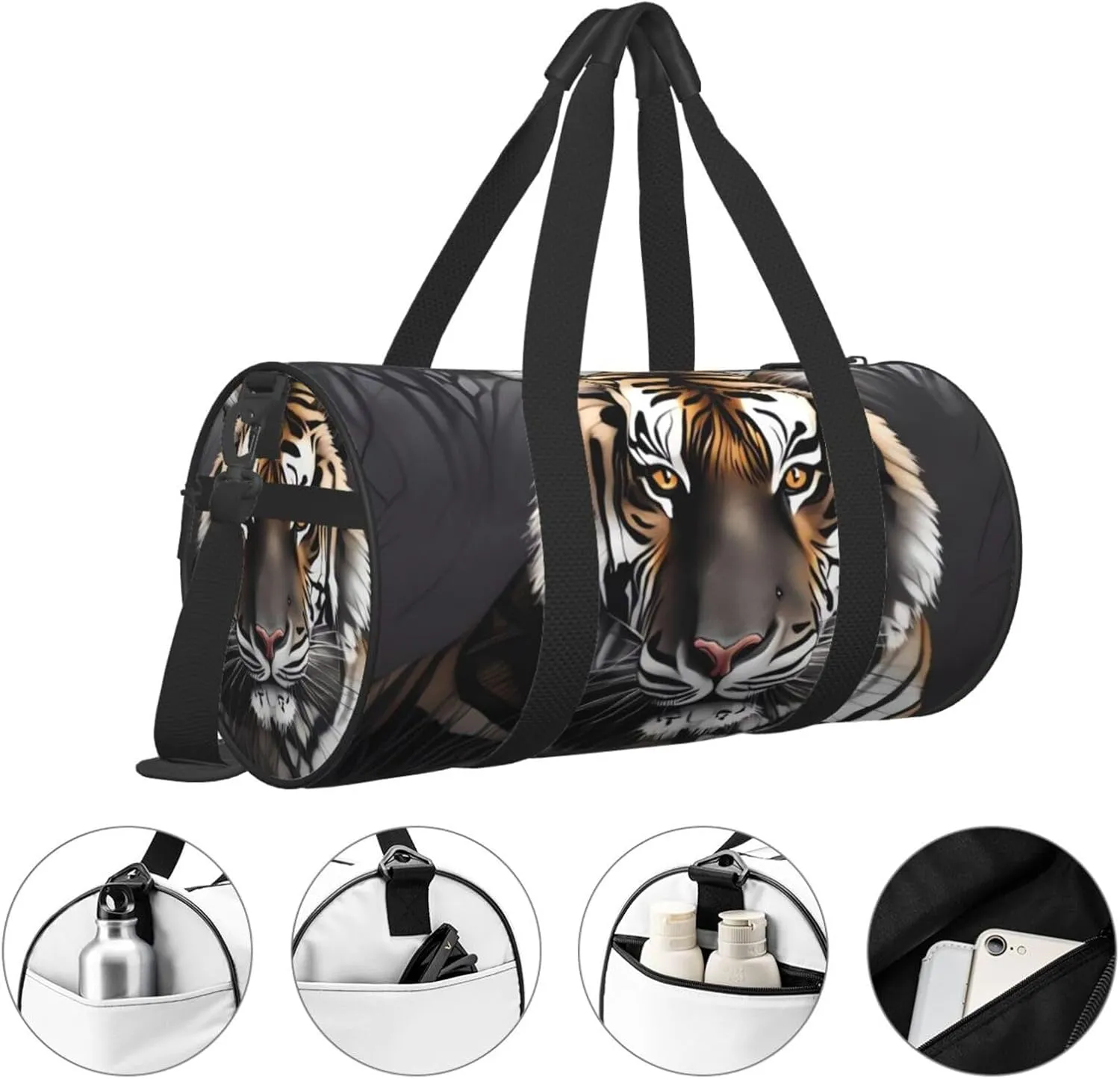Travel Bag For Women,Tiger At Rest Print Personal Item Duffle Bags,Weekend Travel Duffel Tote Bag,Travel Sport Gym Bag For Men,Airplane Travel Essentials For Flying