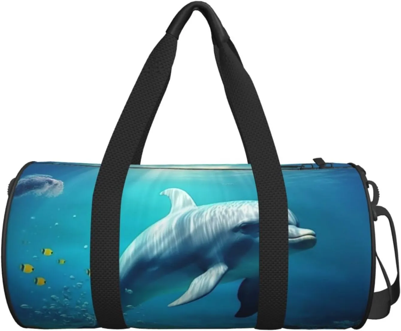 Travel Bag For Women,Underwater World Dolphin Fish Print Personal Item Duffle Bags,Weekend Travel Duffel Tote Bag,Travel Sport Gym Bag For Men,Airplane Travel Essentials For Flying
