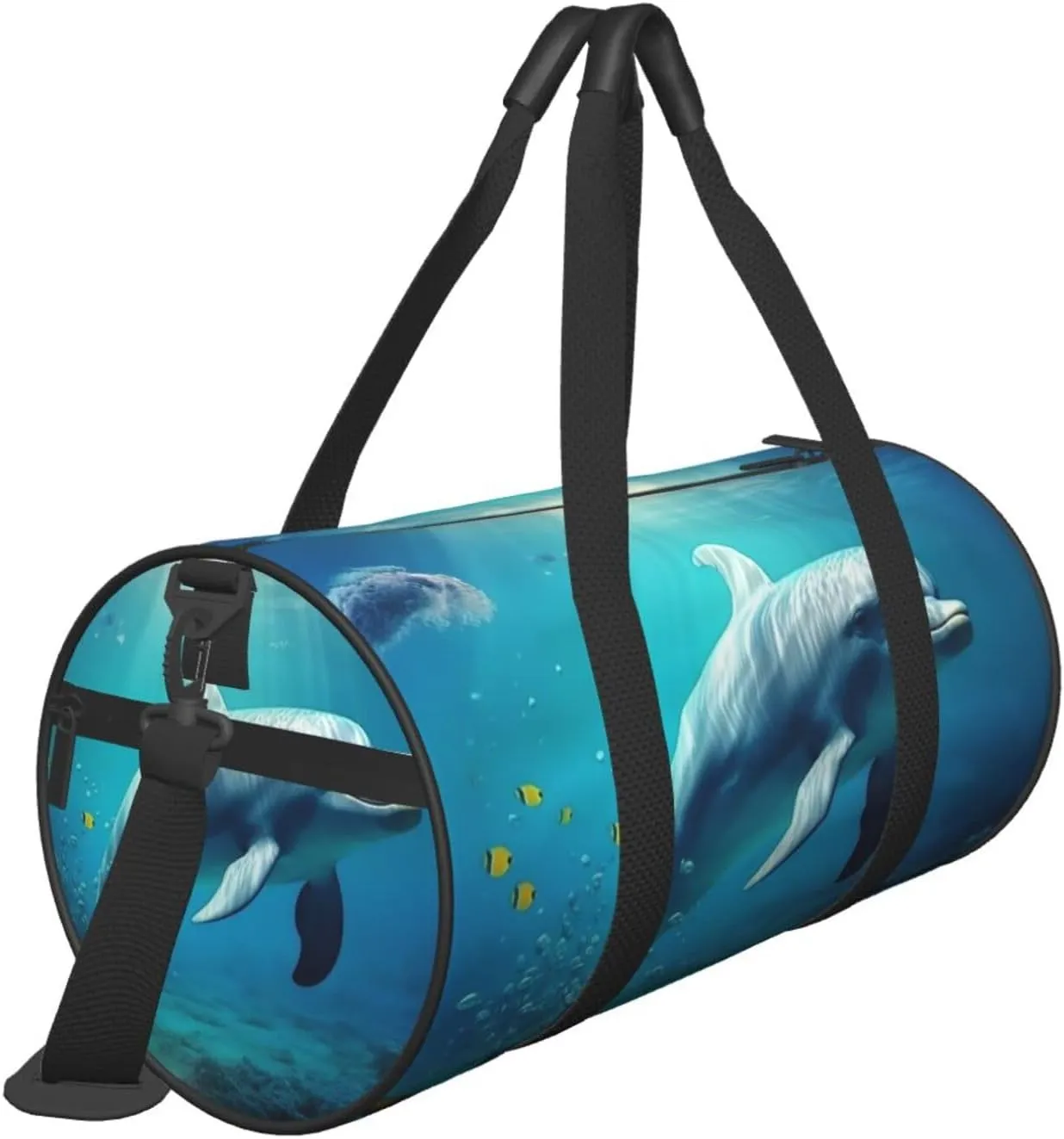 Travel Bag For Women,Underwater World Dolphin Fish Print Personal Item Duffle Bags,Weekend Travel Duffel Tote Bag,Travel Sport Gym Bag For Men,Airplane Travel Essentials For Flying