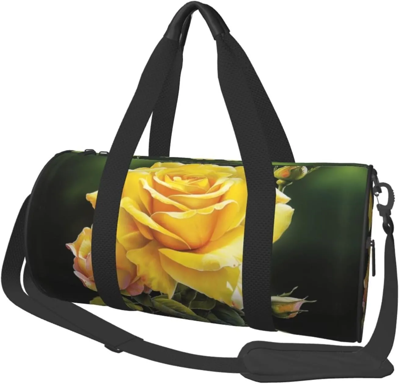 Travel Bag For Women,Yellow Rose Print Personal Item Duffle Bags,Weekend Travel Duffel Tote Bag,Travel Sport Gym Bag For Men,Airplane Travel Essentials For Flying