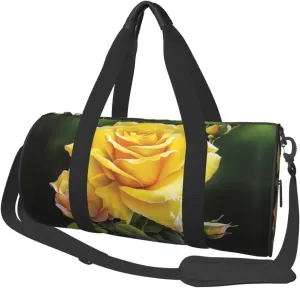 Travel Bag For Women,Yellow Rose Print Personal Item Duffle Bags,Weekend Travel Duffel Tote Bag,Travel Sport Gym Bag For Men,Airplane Travel Essentials For Flying