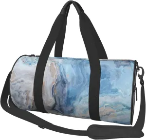 Travel Duffel Bag Blue Marble Workout Bag For Woman Dance Bag Weekender Bag Man Tote Gym Bag Hospital Bag For Labor And Delivery Overnight Bag Luggage Bag