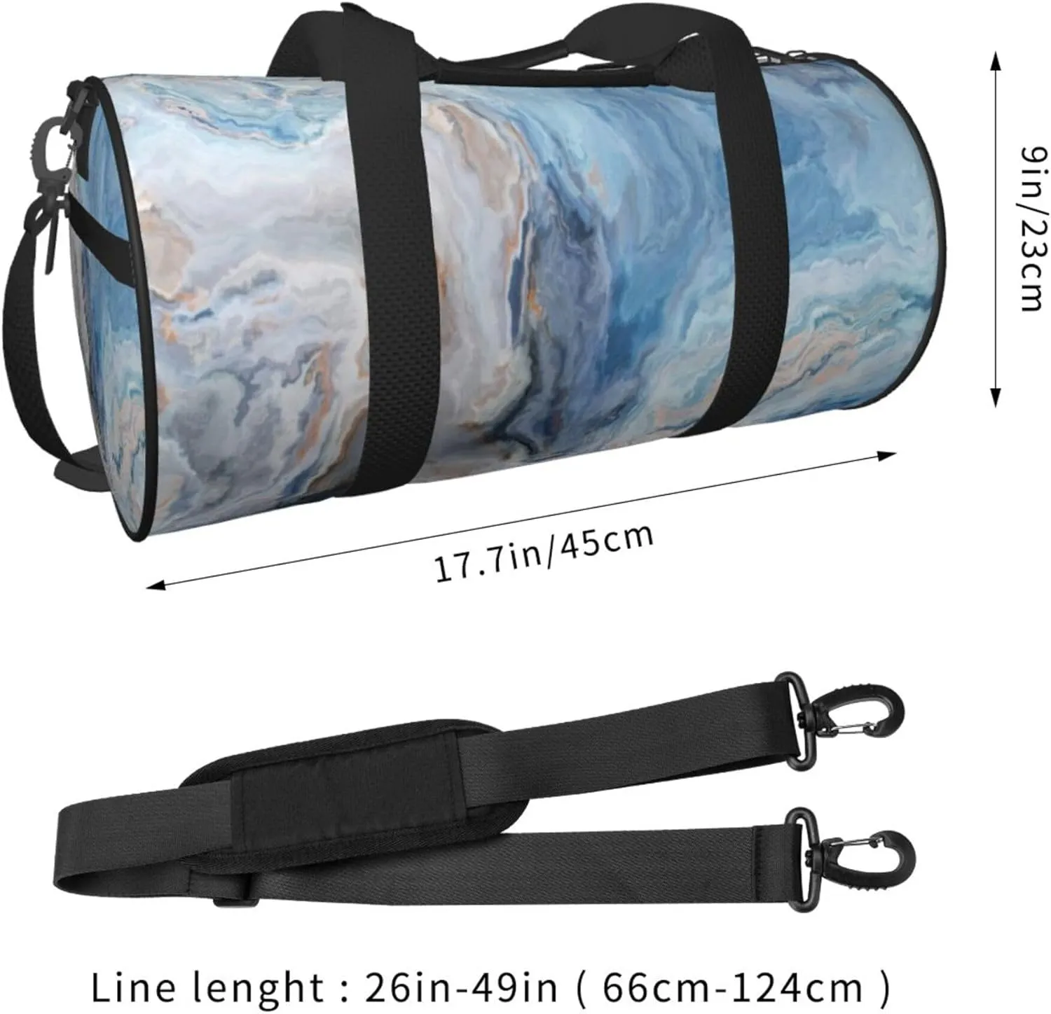 Travel Duffel Bag Blue Marble Workout Bag For Woman Dance Bag Weekender Bag Man Tote Gym Bag Hospital Bag For Labor And Delivery Overnight Bag Luggage Bag
