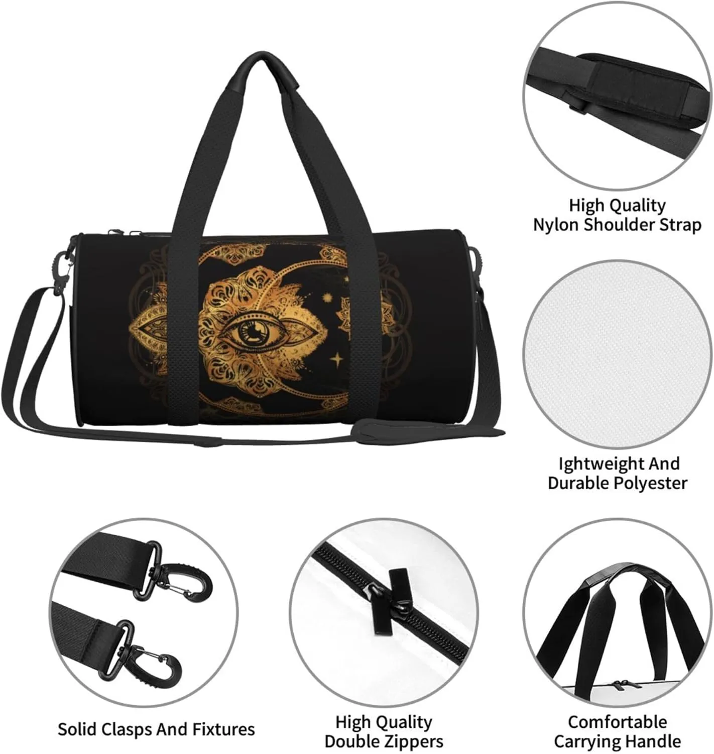 Travel Duffel Bag Bohemia Moon Sun Workout Bag For Woman Dance Bag Weekender Bag Man Tote Gym Bag Hospital Bag For Labor And Delivery Overnight Bag Luggage Bag