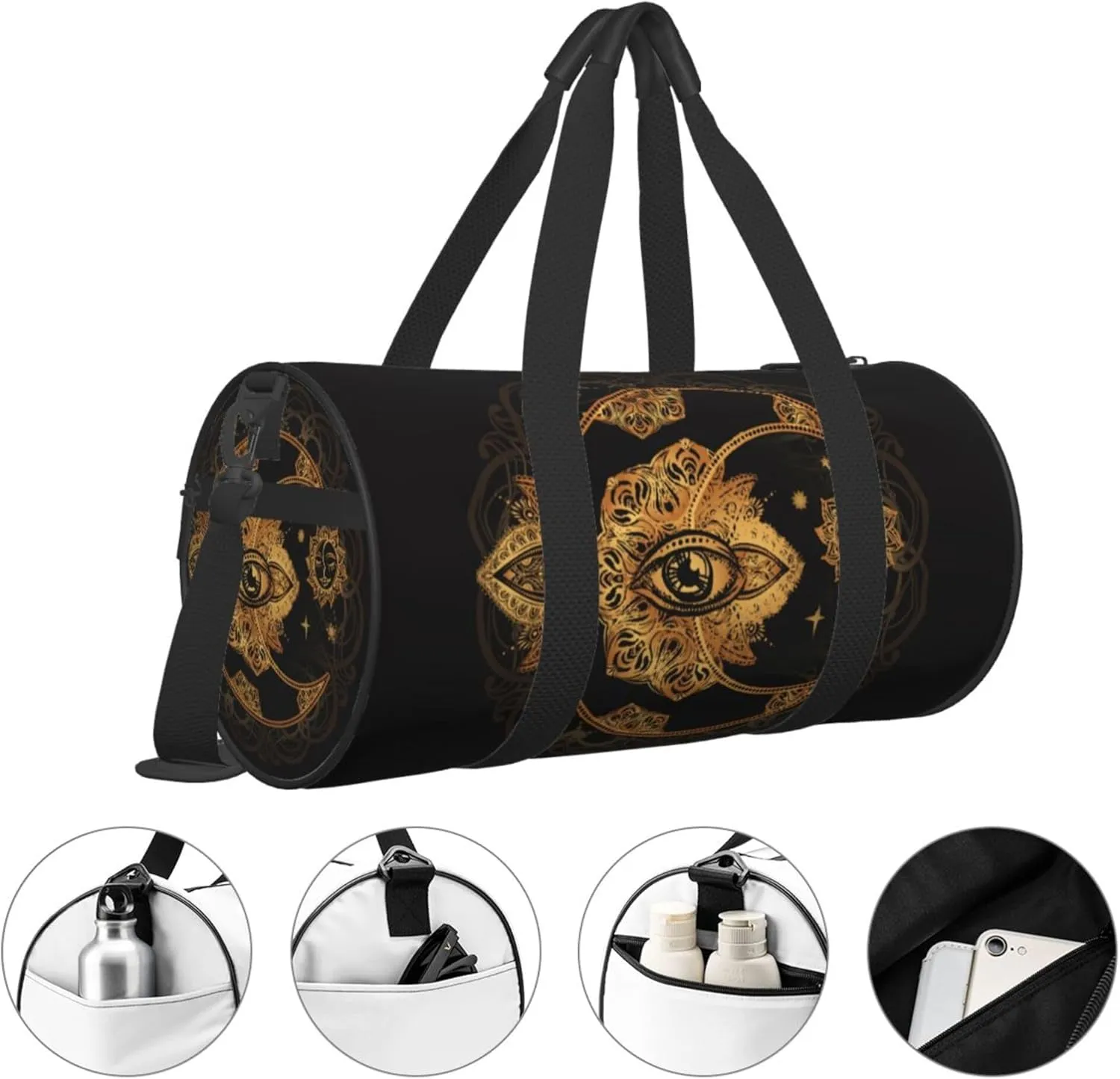 Travel Duffel Bag Bohemia Moon Sun Workout Bag For Woman Dance Bag Weekender Bag Man Tote Gym Bag Hospital Bag For Labor And Delivery Overnight Bag Luggage Bag