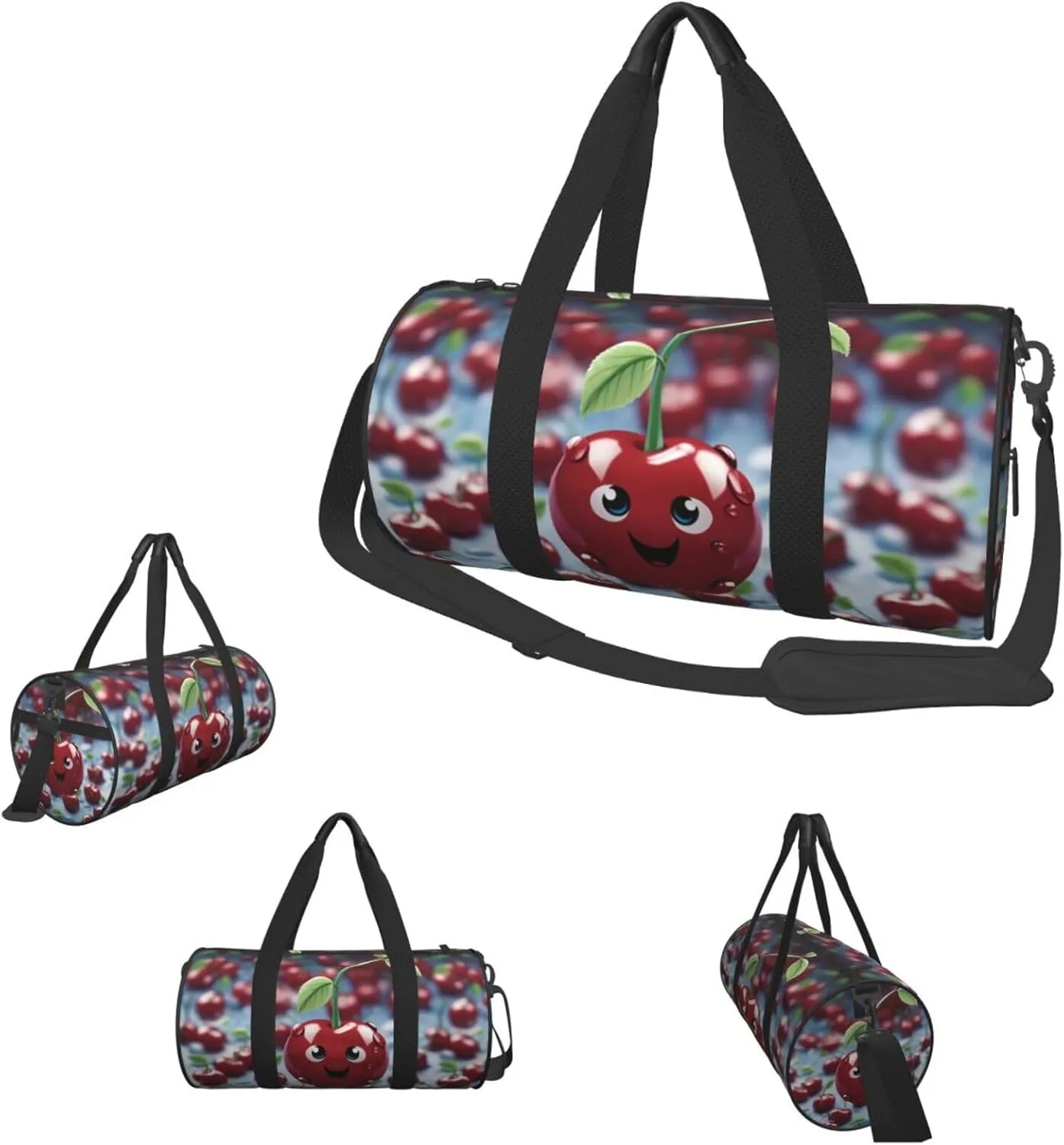 Travel Duffel Bag Cartoon Cherry Weekender Overnight Bag For Men Women Large Capacity Sports Gym Bag Canvas Carry On Tote Bags For Travel Yoga