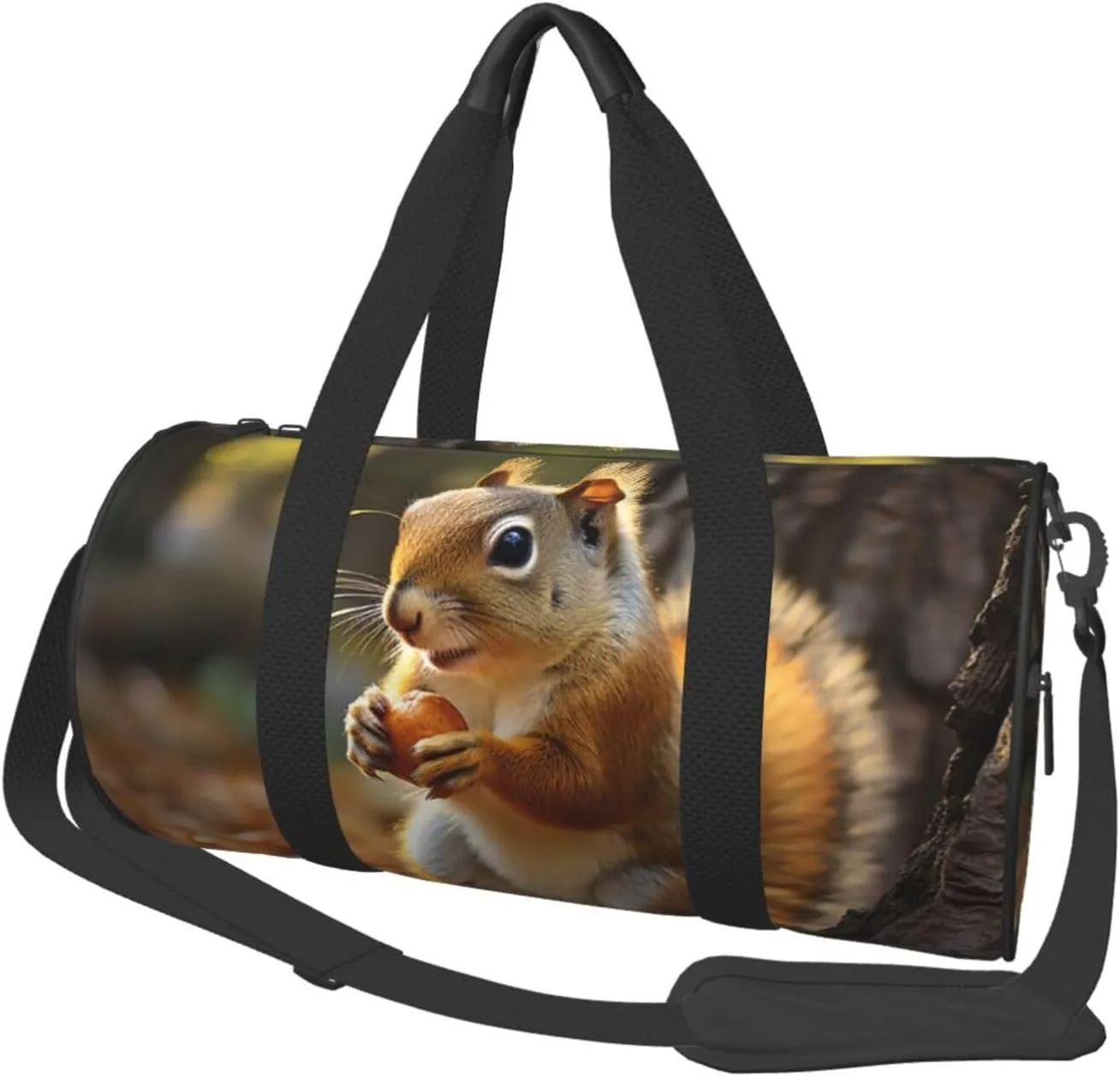 Travel Duffel Bag Cute Squirrel Eating Nuts Weekender Overnight Bag For Men Women Large Capacity Sports Gym Bag Canvas Carry On Tote Bags For Travel Yoga