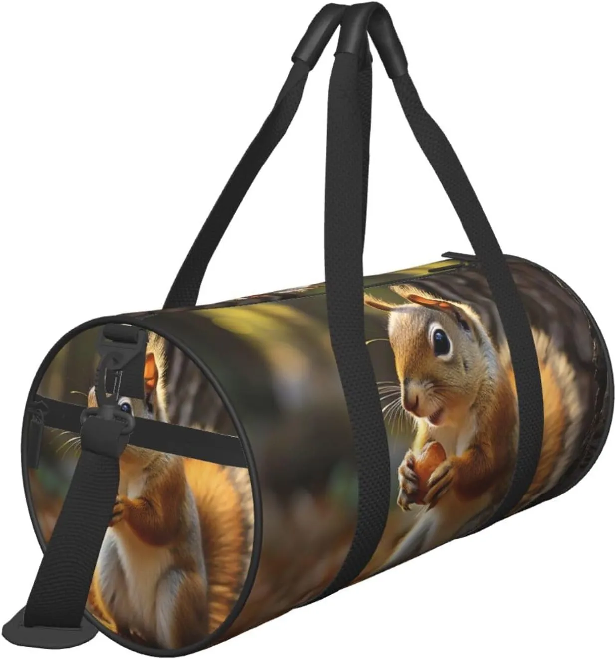 Travel Duffel Bag Cute Squirrel Eating Nuts Weekender Overnight Bag For Men Women Large Capacity Sports Gym Bag Canvas Carry On Tote Bags For Travel Yoga