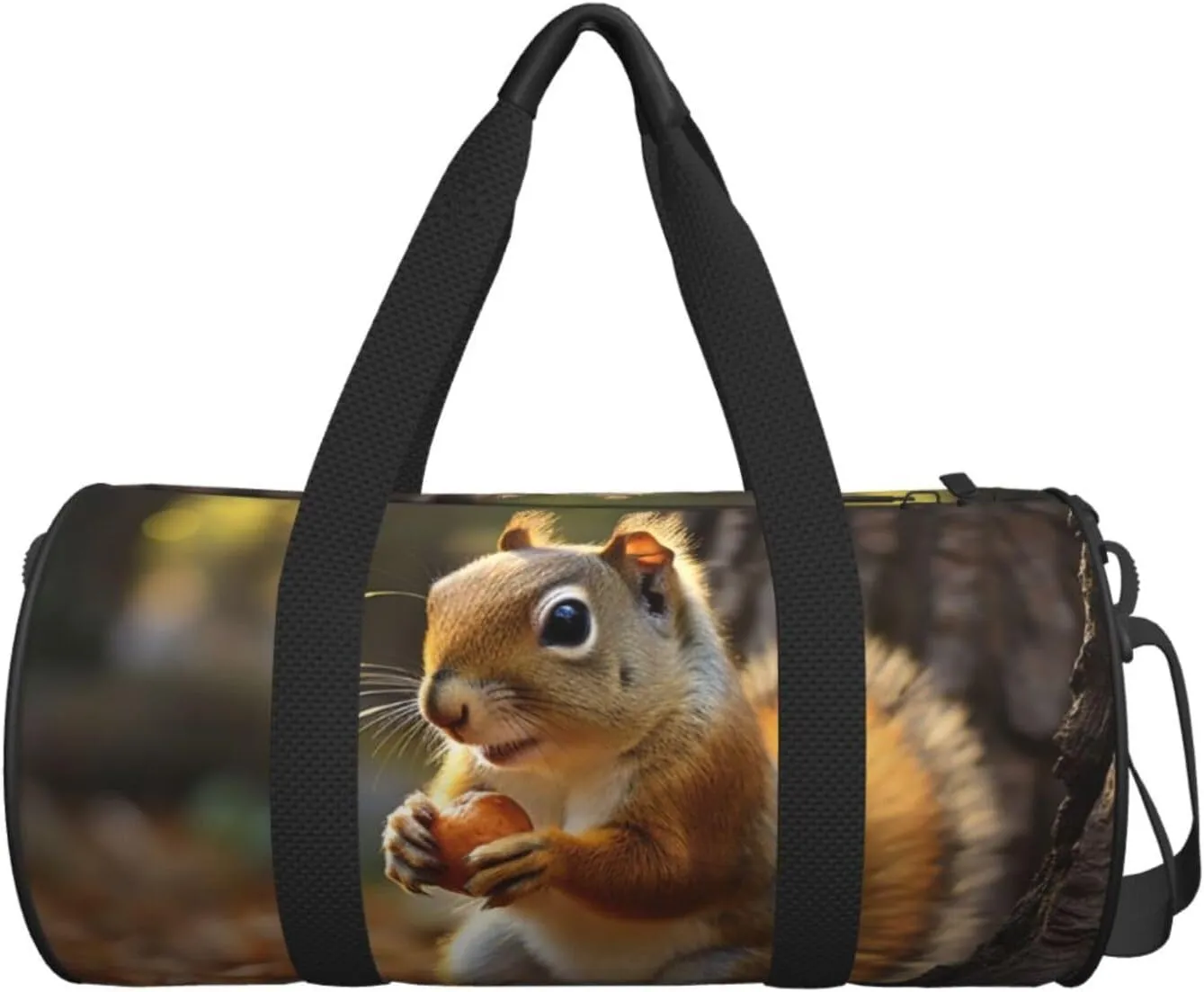 Travel Duffel Bag Cute Squirrel Eating Nuts Weekender Overnight Bag For Men Women Large Capacity Sports Gym Bag Canvas Carry On Tote Bags For Travel Yoga