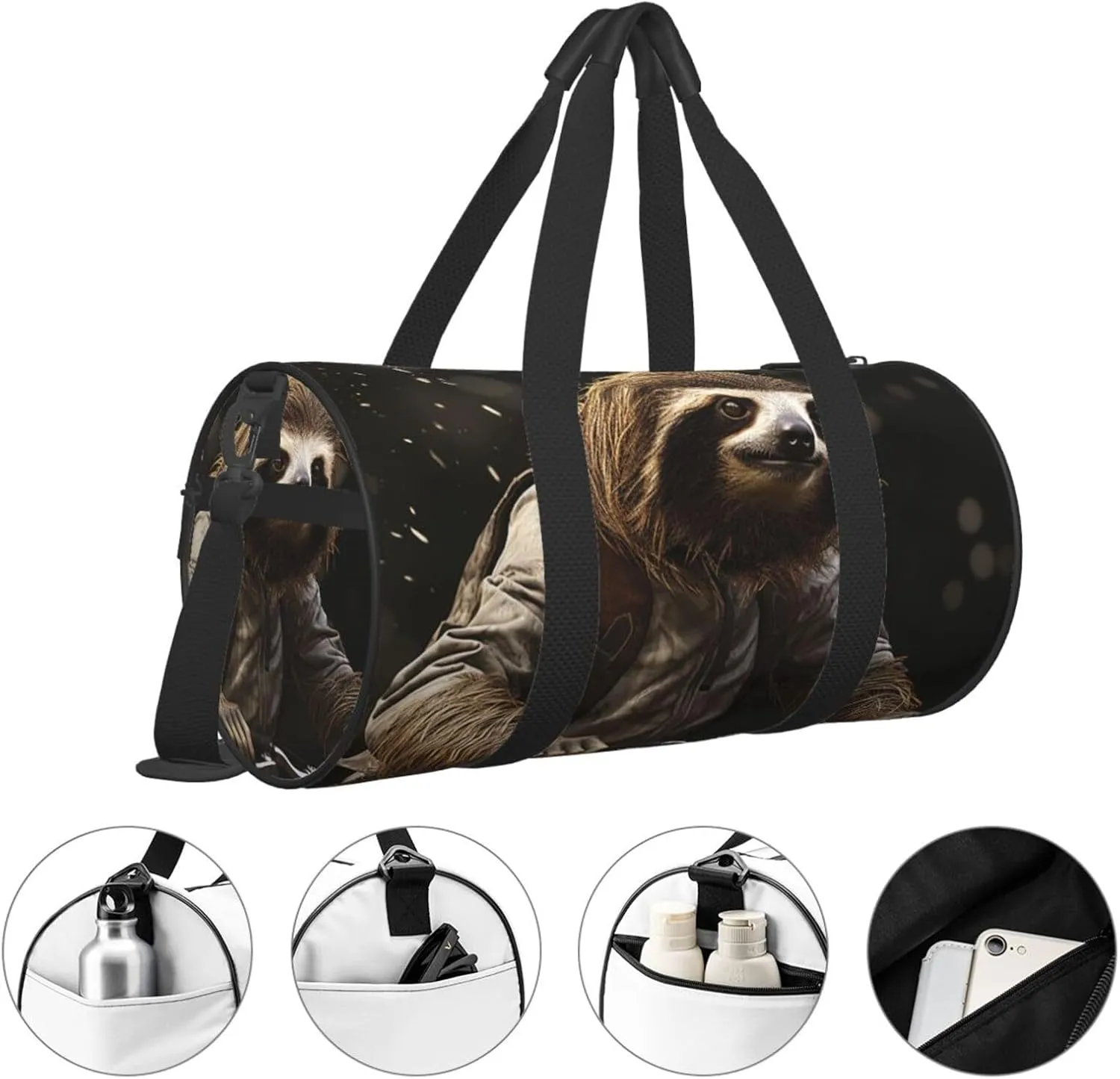 Travel Duffel Bag Cycling Sloth Weekender Overnight Bag For Men Women Large Capacity Sports Gym Bag Canvas Carry On Tote Bags For Travel Yoga