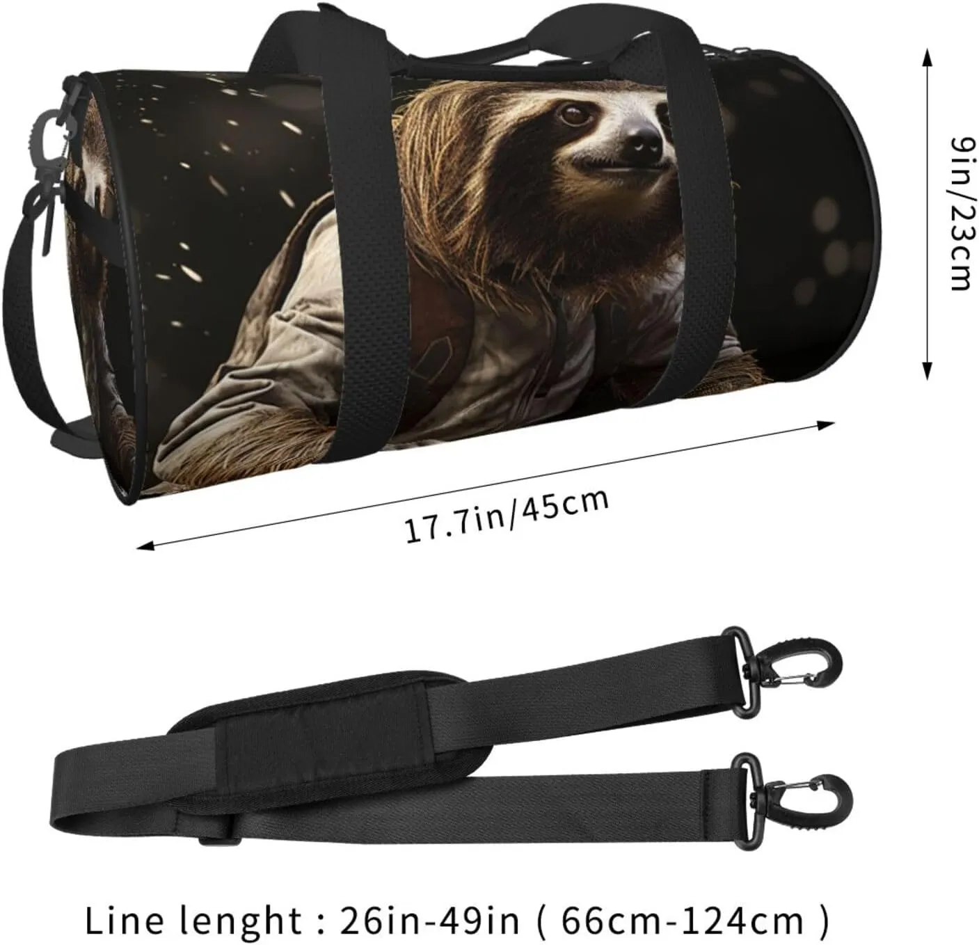 Travel Duffel Bag Cycling Sloth Weekender Overnight Bag For Men Women Large Capacity Sports Gym Bag Canvas Carry On Tote Bags For Travel Yoga
