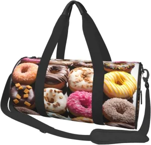 Travel Duffel Bag Different Flavors Of Doughnuts Weekender Overnight Bag For Men Women Large Capacity Sports Gym Bag Canvas Carry On Tote Bags For Travel Yoga