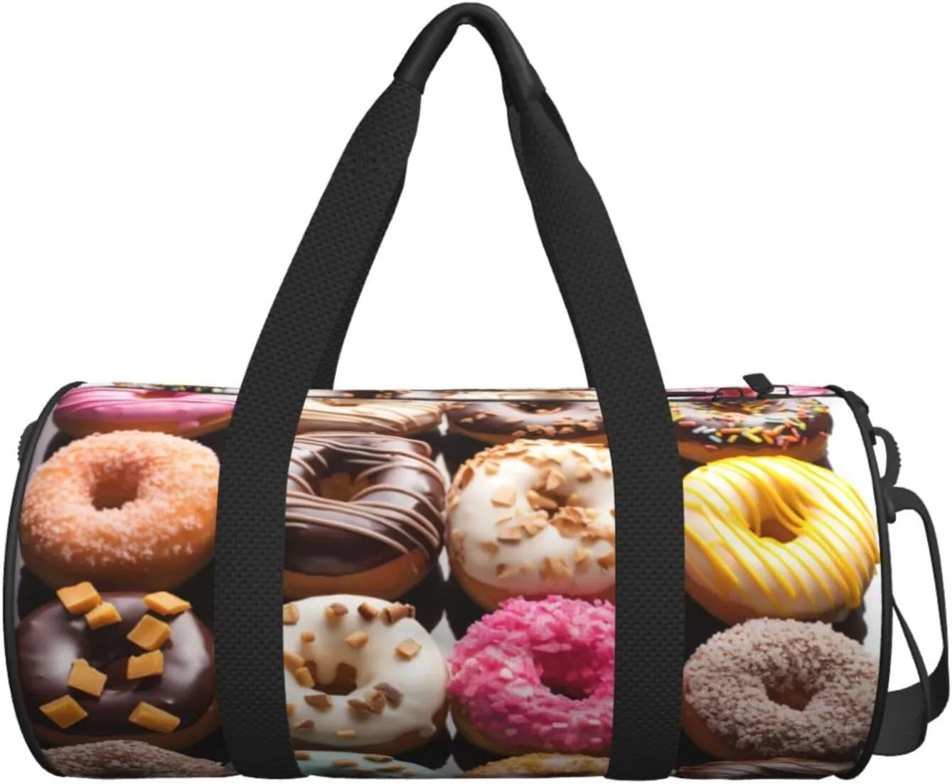 Travel Duffel Bag Different Flavors Of Doughnuts Weekender Overnight Bag For Men Women Large Capacity Sports Gym Bag Canvas Carry On Tote Bags For Travel Yoga