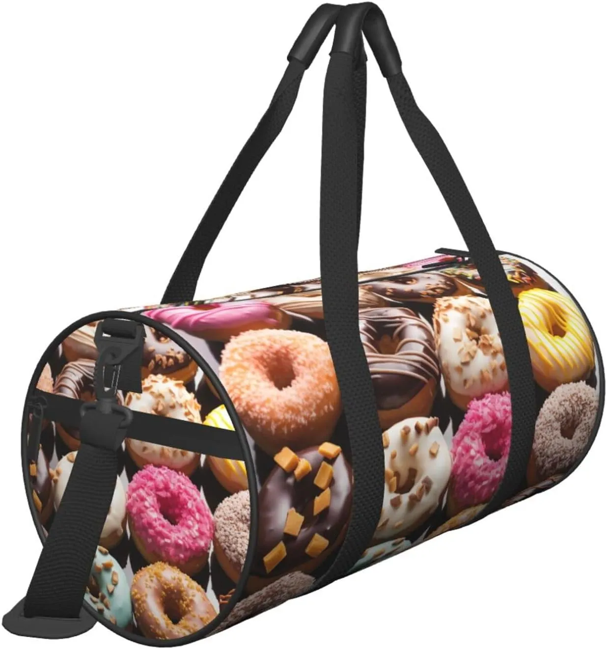 Travel Duffel Bag Different Flavors Of Doughnuts Weekender Overnight Bag For Men Women Large Capacity Sports Gym Bag Canvas Carry On Tote Bags For Travel Yoga