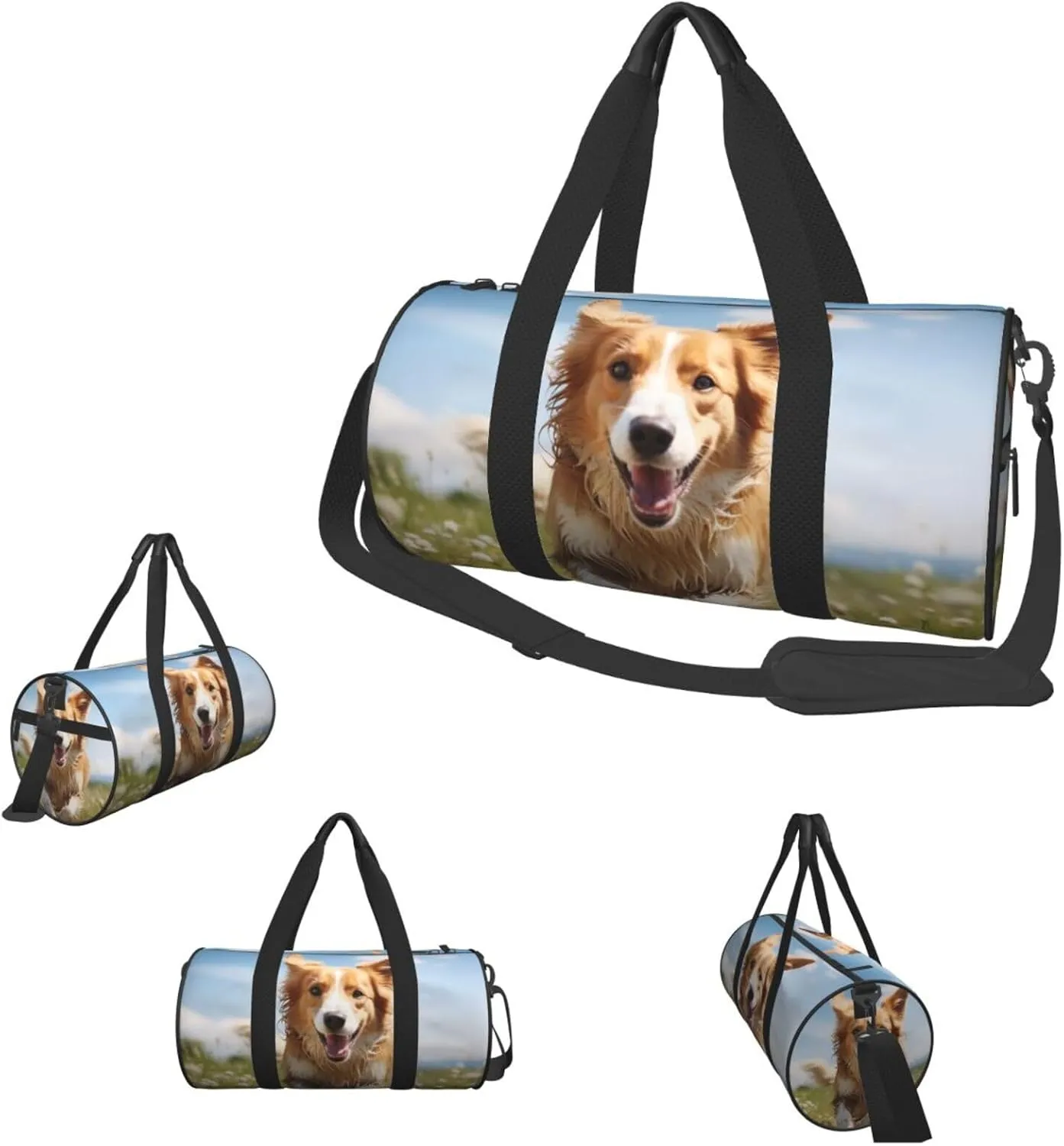 Travel Duffel Bag Dog Running Weekender Overnight Bag For Men Women Large Capacity Sports Gym Bag Canvas Carry On Tote Bags For Travel Yoga