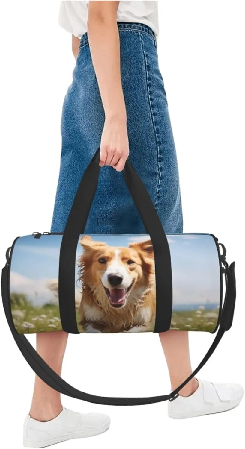 Travel Duffel Bag Dog Running Weekender Overnight Bag For Men Women Large Capacity Sports Gym Bag Canvas Carry On Tote Bags For Travel Yoga