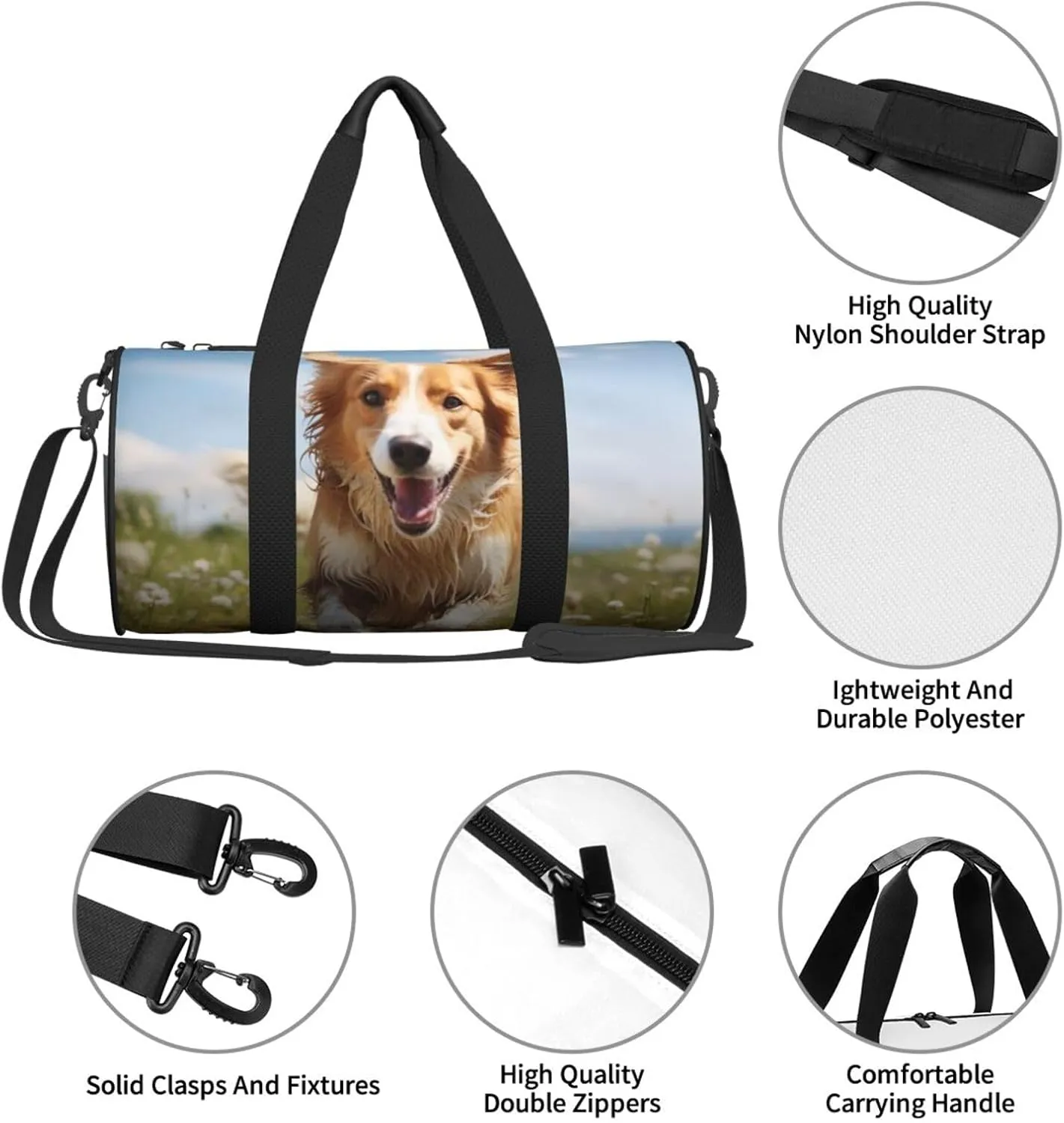 Travel Duffel Bag Dog Running Weekender Overnight Bag For Men Women Large Capacity Sports Gym Bag Canvas Carry On Tote Bags For Travel Yoga