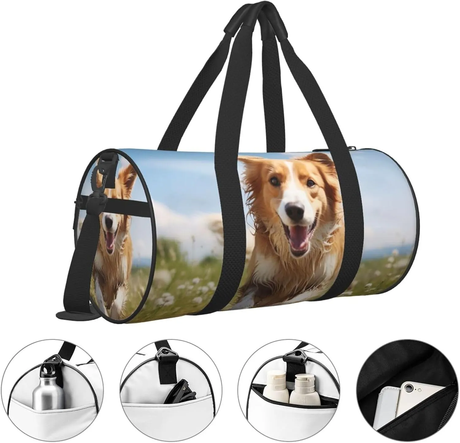 Travel Duffel Bag Dog Running Weekender Overnight Bag For Men Women Large Capacity Sports Gym Bag Canvas Carry On Tote Bags For Travel Yoga