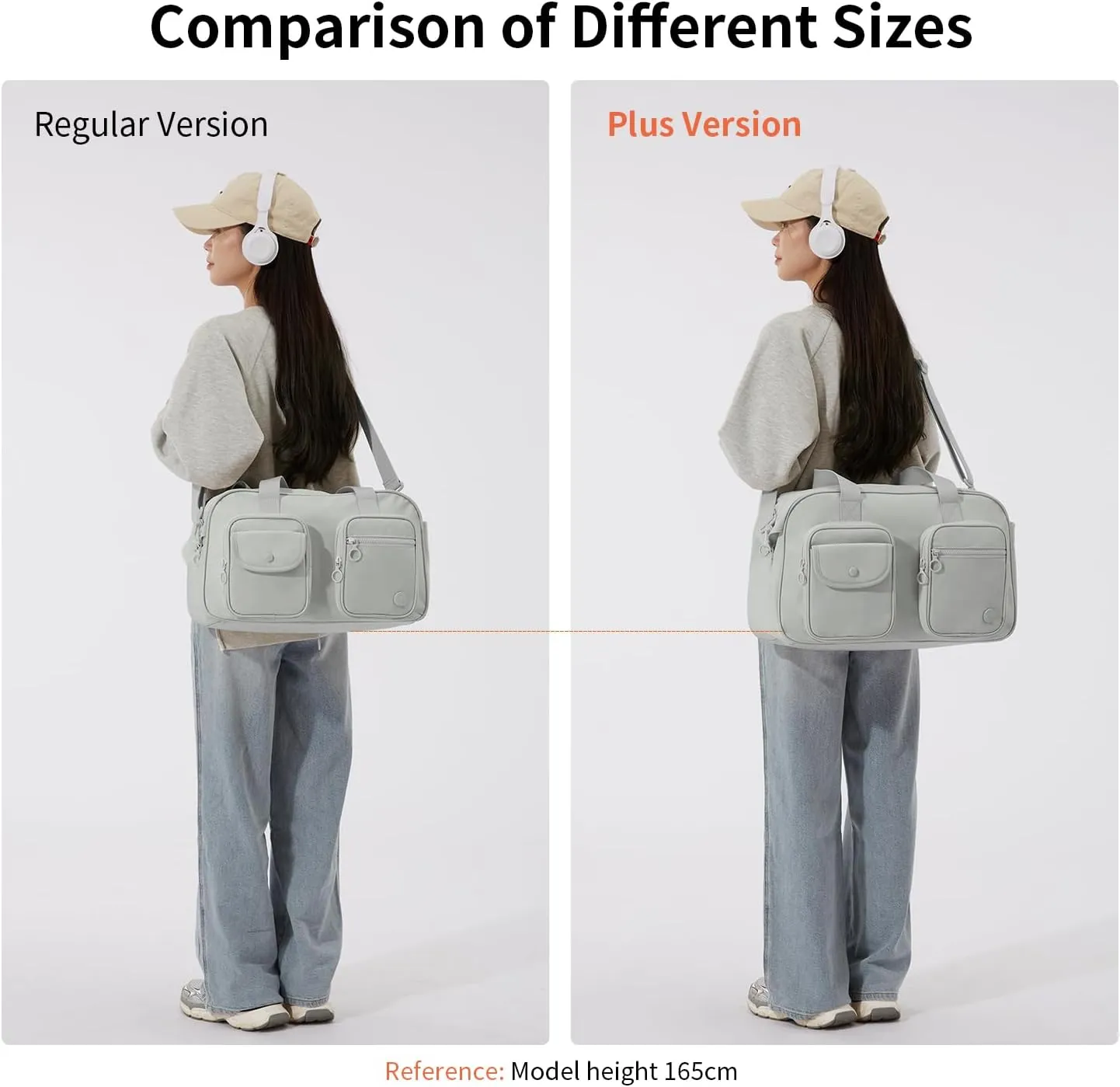 Travel Duffel Bag, Expandable Duffle Bag for Travel with Wet Pocket, Carry on Weekender Bags for Men Women, Large Capacity & Water Resistant Gym Duffel Bag Sport Bag (Gray, Plus)