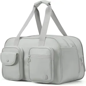Travel Duffel Bag, Expandable Duffle Bag for Travel with Wet Pocket, Carry on Weekender Bags for Men Women, Large Capacity & Water Resistant Gym Duffel Bag Sport Bag (Gray, Plus)