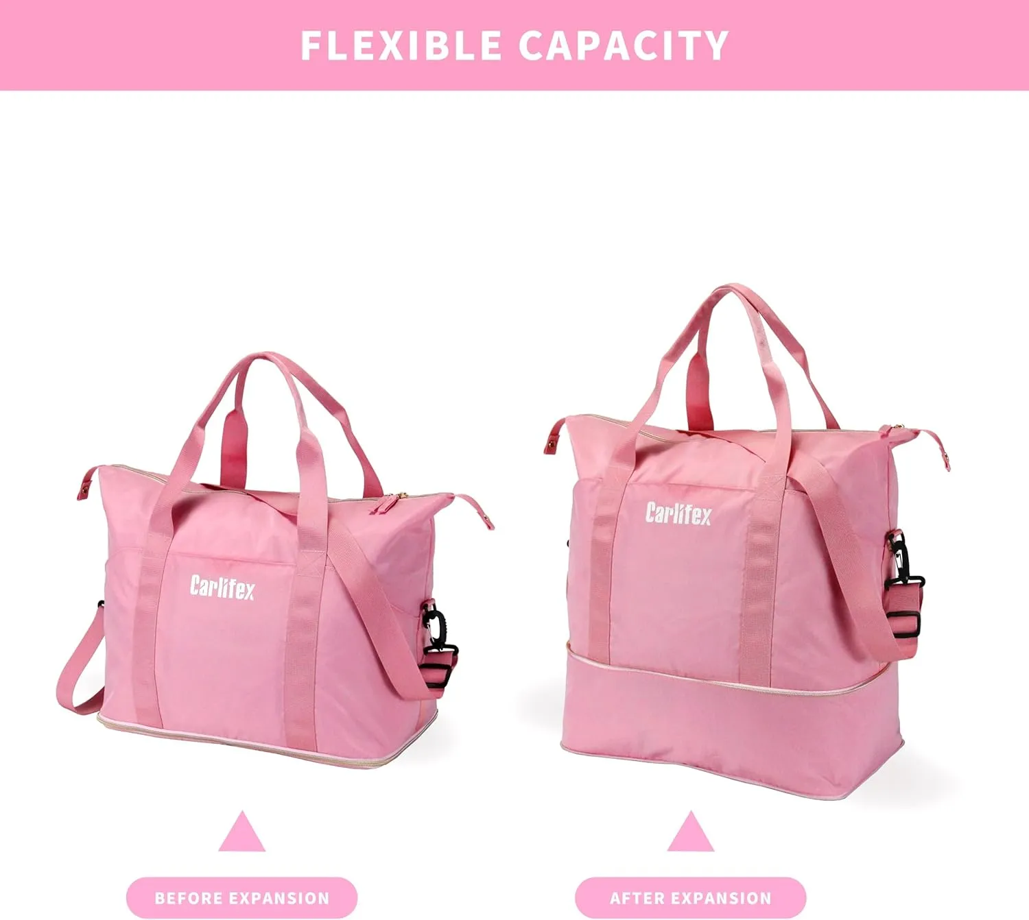 Travel Duffel Bag for Women, Travel Bag Expandable with Wet Pocket, Carry-On Tote Bag for Women Travel Airplane, Gym Weeken bag & Hospital overnight bag, Expandable Travel Duffel Bag