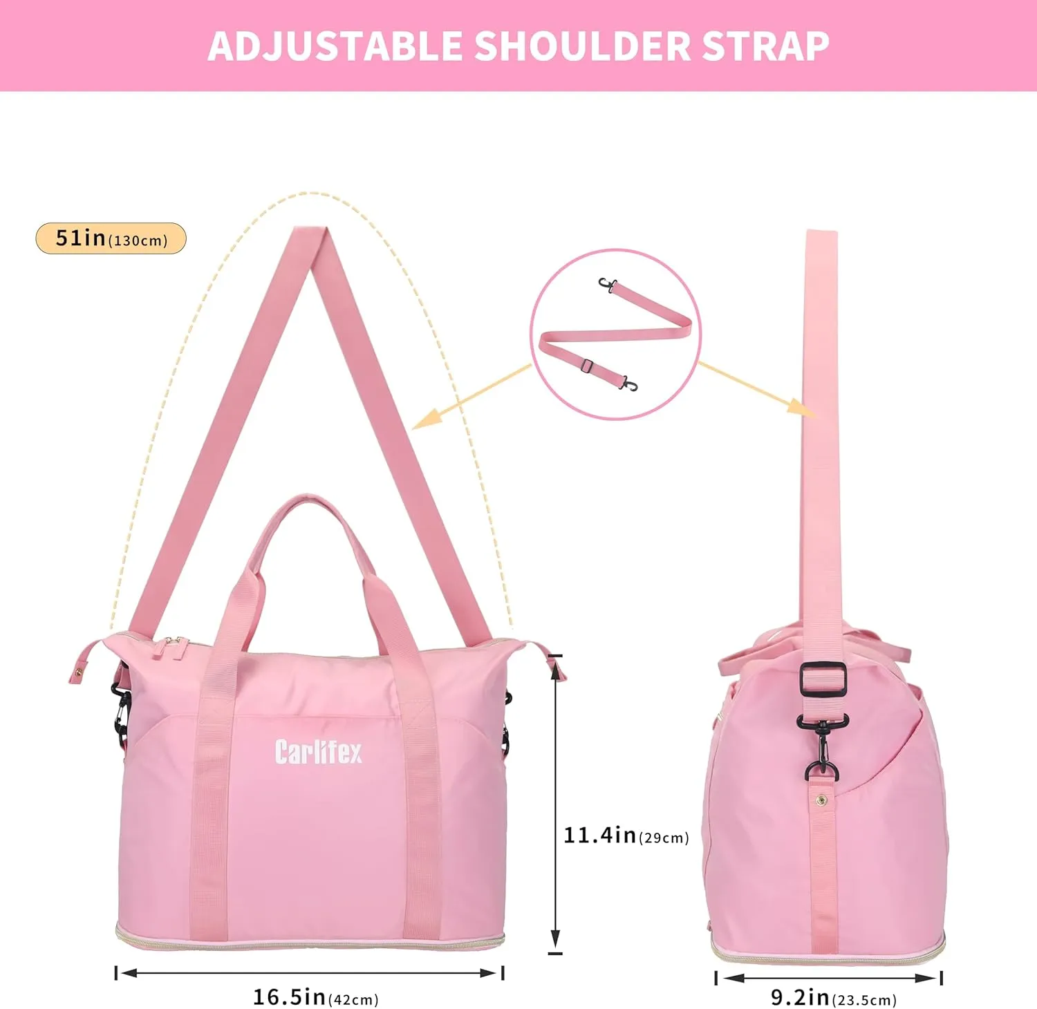 Travel Duffel Bag for Women, Travel Bag Expandable with Wet Pocket, Carry-On Tote Bag for Women Travel Airplane, Gym Weeken bag & Hospital overnight bag, Expandable Travel Duffel Bag