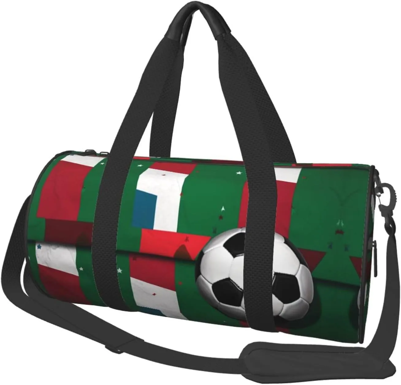 Travel Duffel Bag Italian Flag And Football Weekender Overnight Bag For Men Women Large Capacity Sports Gym Bag Canvas Carry On Tote Bags For Travel Yoga