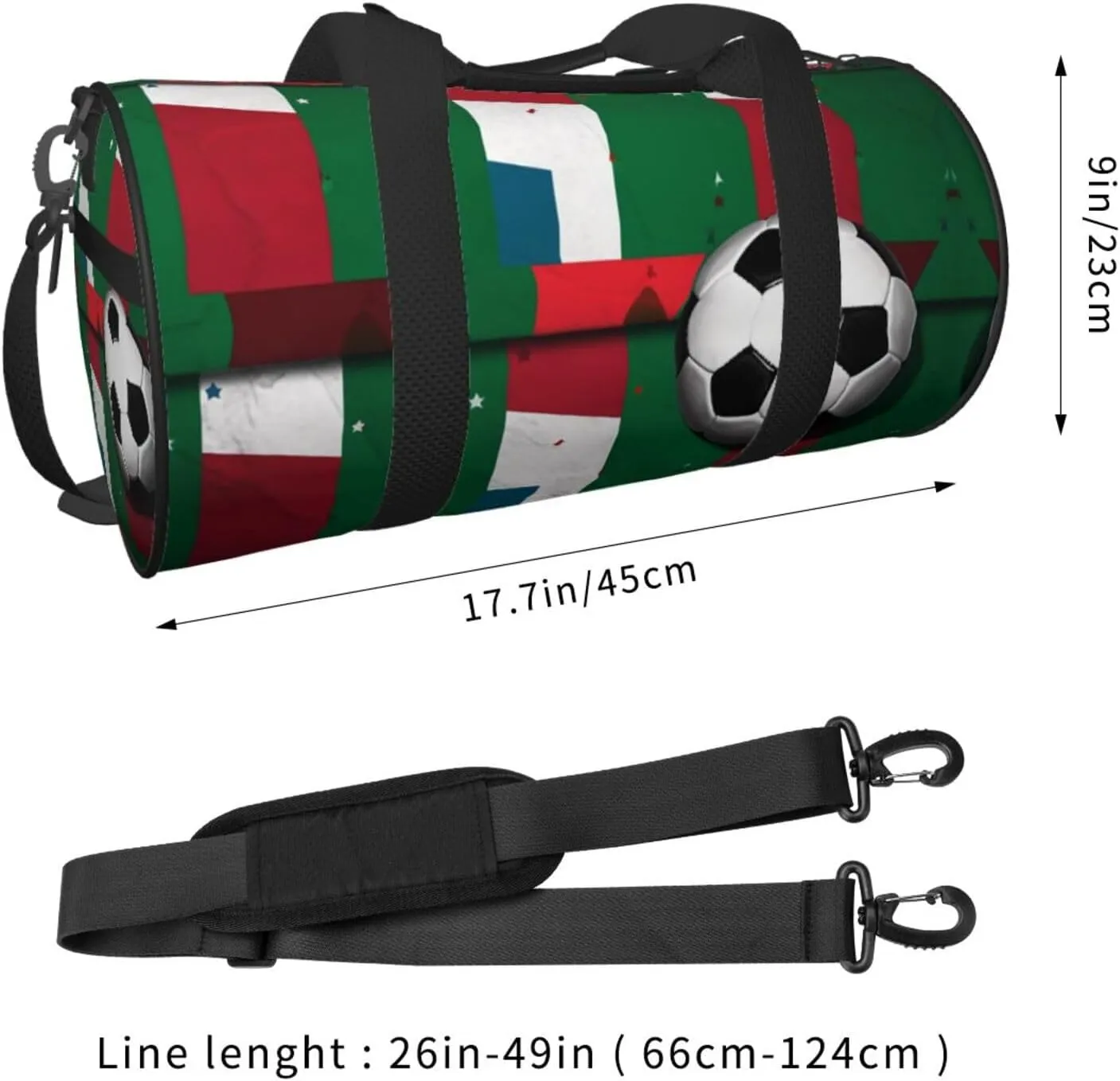 Travel Duffel Bag Italian Flag And Football Weekender Overnight Bag For Men Women Large Capacity Sports Gym Bag Canvas Carry On Tote Bags For Travel Yoga