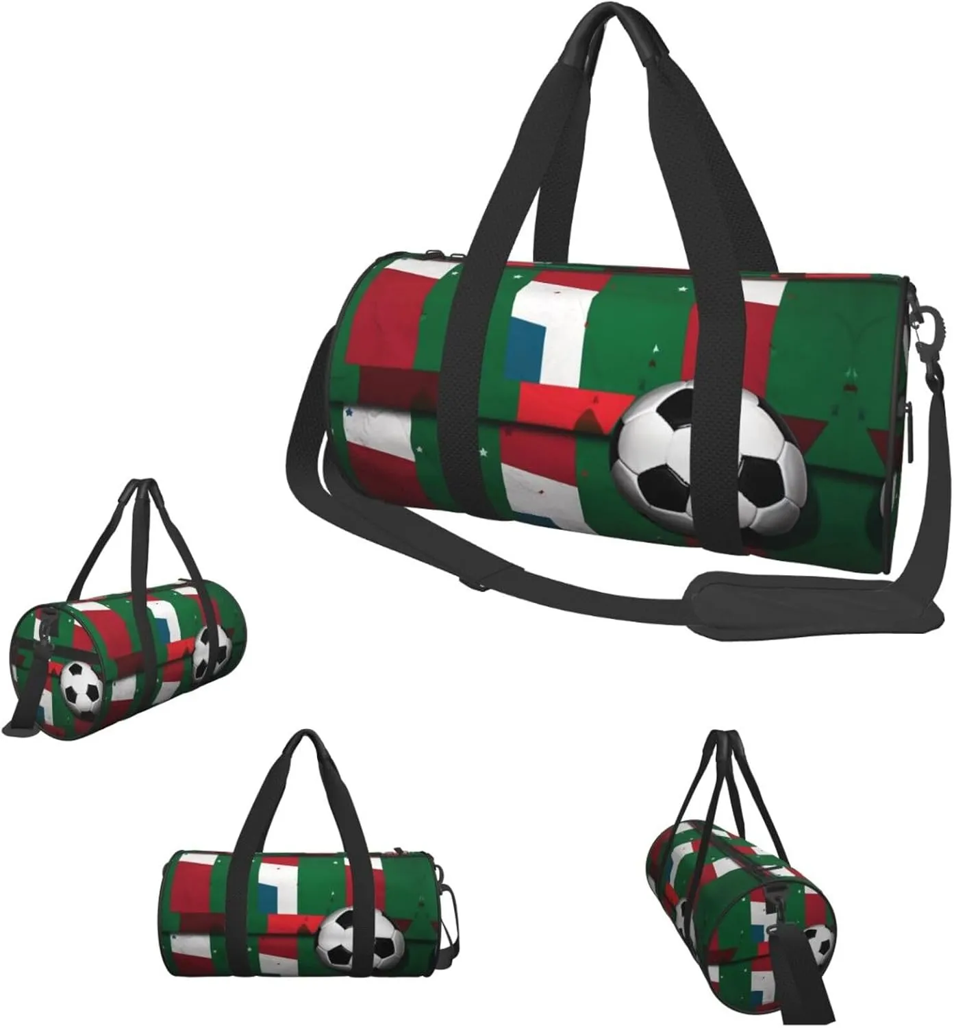 Travel Duffel Bag Italian Flag And Football Weekender Overnight Bag For Men Women Large Capacity Sports Gym Bag Canvas Carry On Tote Bags For Travel Yoga
