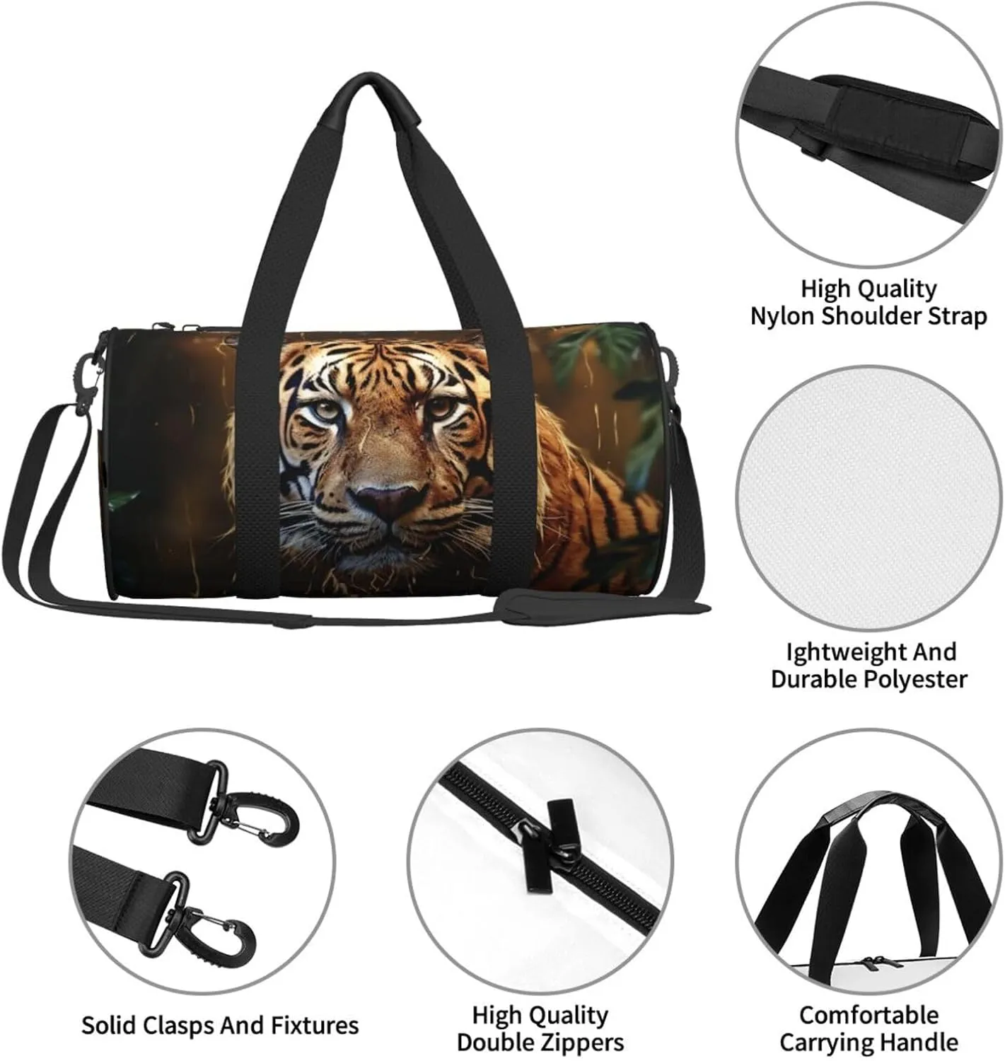 Travel Duffel Bag Leopard In The Woods Weekender Overnight Bag For Men Women Large Capacity Sports Gym Bag Canvas Carry On Tote Bags For Travel Yoga
